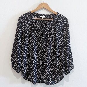 Joie Madera Split Neck 100% Silk Blouse Size M